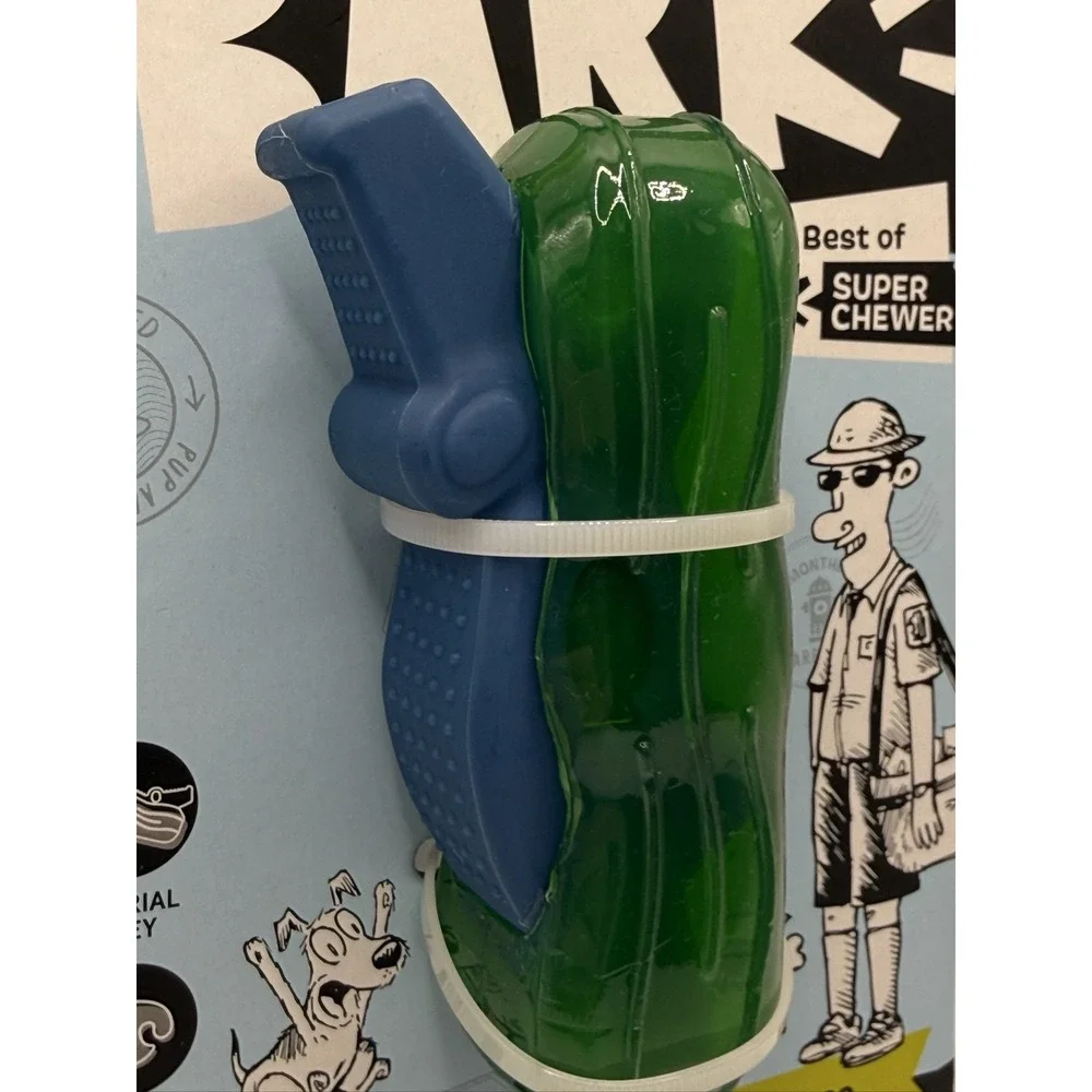 BARK Crocness Monster Dog Toy M Squeaky Bacon Scent Super Chewer Green Blue
